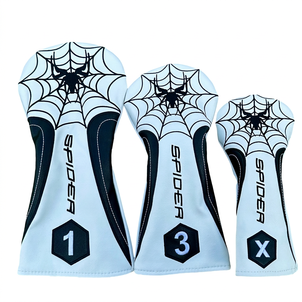 TOPNOTCH White Spider Golf Headcover Set - 3-Pack