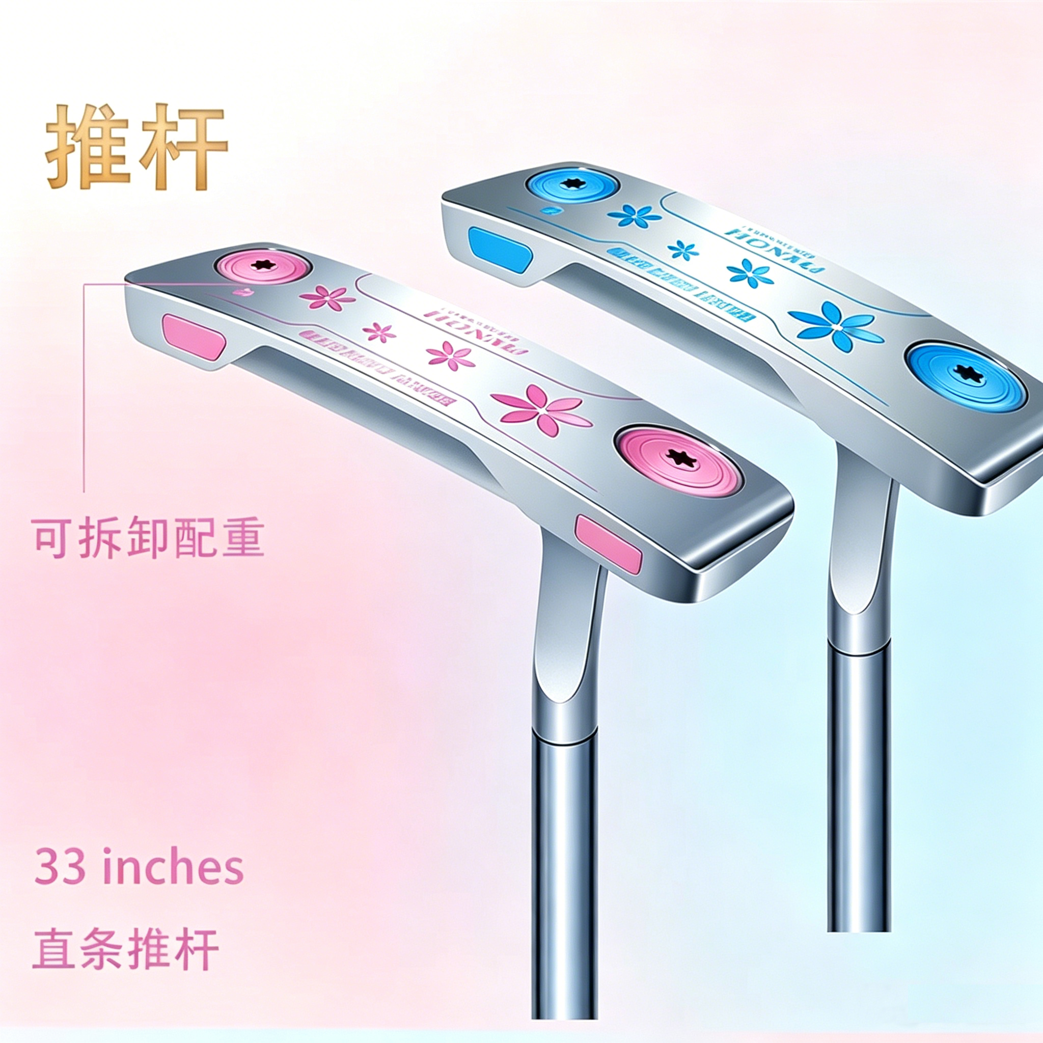 TOPNOTCH Ladies Forged Putter CNC Milled Sakura Pink